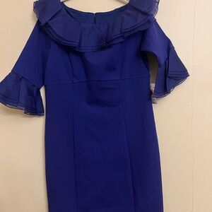 Nue by Shani Royal Blue Ruffle Dress